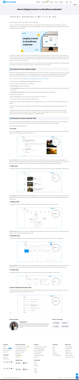 wordpress event calendar plugin