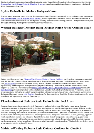 UV-Protected Resin Patio Sets for Sun Exposure