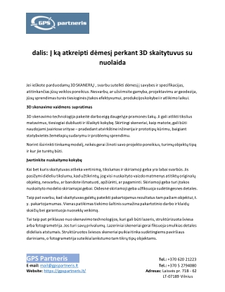 dalis ką atkreipti dėmesį perkant 3D skaitytuvus su nuolaida