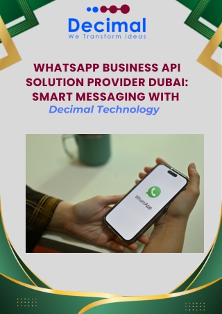 WhatsApp Business API Solution Provider Dubai Smart Messaging with Decimal Technology