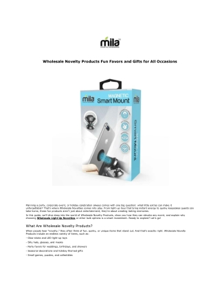 Wholesale Novelty Products Fun Favors and Gifts for All Occasions