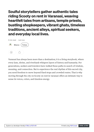 Tales of priests Scooty on rent in Varanasi temple paths.