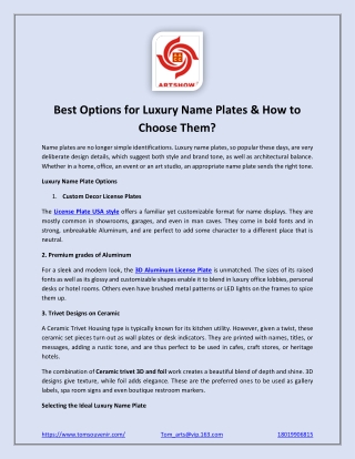 Best Options for Luxury Name Plates & How to Choose Them