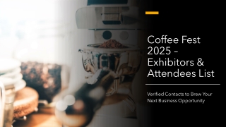 Coffee Fest 2025 Exhibitors & Attendees List | Verified Contacts