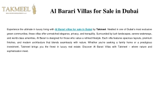 Al Barari Villas for Sale in Dubai