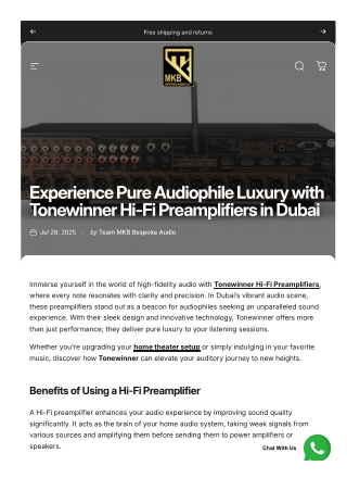 Experience Pure Audiophile Luxury with Tonewinner Hi-Fi Preamplifiers in Dubai