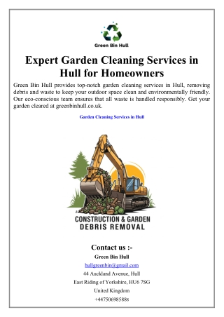 Expert Garden Cleaning Services in Hull for Homeowners