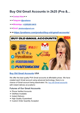 Where to Buy Real Old Gmail Accounts – Safe & Authentic