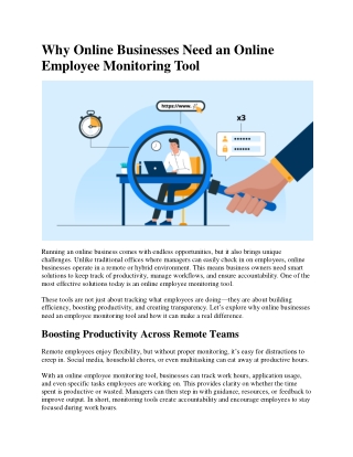 Why Online Businesses Need an Online Employee Monitoring Tool