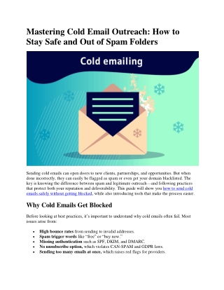 Mastering Cold Email Outreach How to Stay Safe and Out of Spam Folders