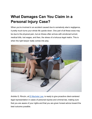 What Damages Can You Claim in a Personal Injury Case