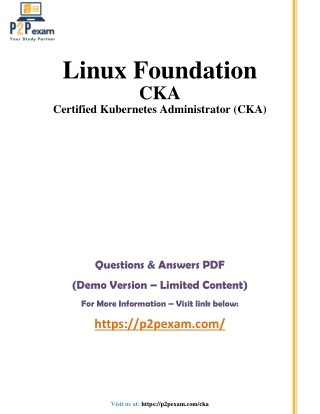 CKA Exam Dumps PDF – Certified Kubernetes Administrator Questions & Answers 2025