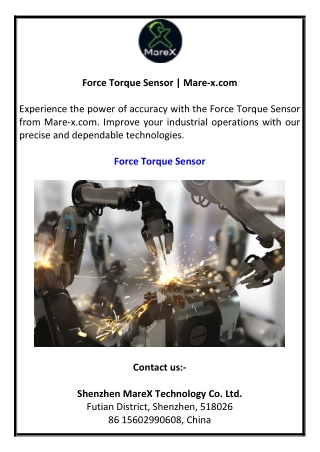 Force Torque Sensor  Mare-x.com