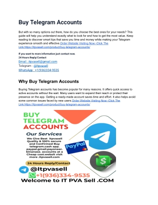 _HOW TO BEST 3 OLD AND NEW BUY,Telegram Accounts 2023