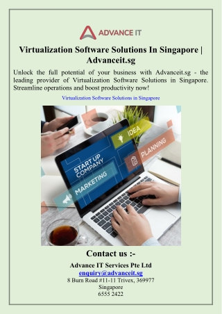 Virtualization Software Solutions In Singapore  Advanceit.sg