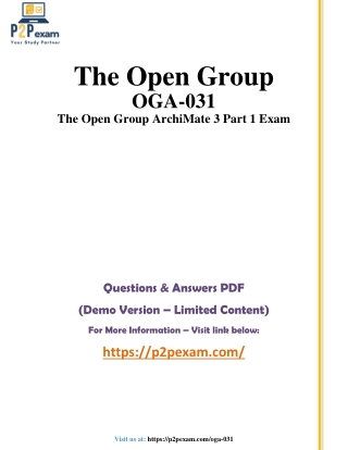 OGA-031 Exam Dumps PDF – TOGAF 9 Part 1 Certification Questions & Answers 2025