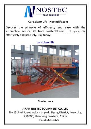 Car Scissor Lift  Nosteclift.com