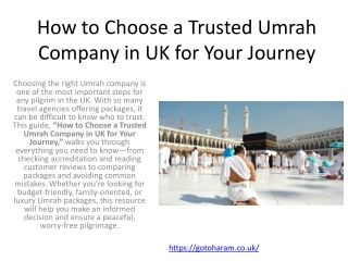 How to Choose a Trusted Umrah Company in
