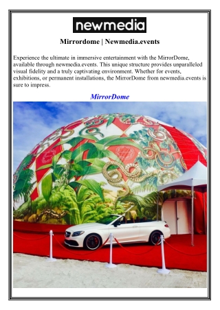 Mirrordome  Newmedia.events