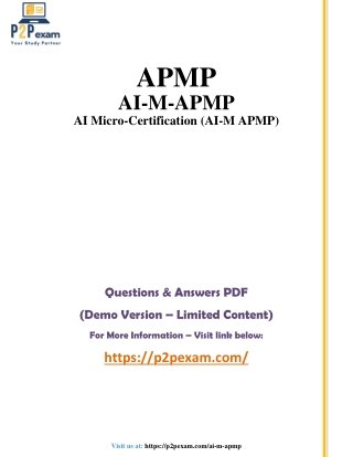 AI-M-APMP Exam Dumps PDF – APMP AI Micro-Certification Questions & Answers 2025