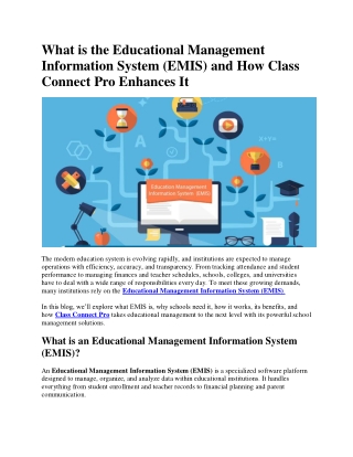 What is the Educational Management Information System (EMIS) and How Class Connect Pro Enhances It