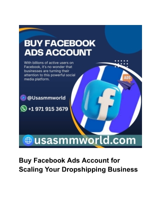 Buy Facebook Ads Account for Scaling Your Dropshipping Business