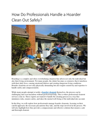 How Do Professionals Handle a Hoarder Clean Out Safely