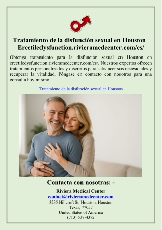 Tratamiento de la disfunción sexual en Houston | Erectiledysfunction.rivieramedc