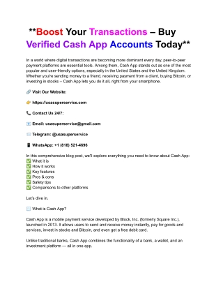 __Boost Your Transactions – Buy Verified Cash App Accounts Today 2025