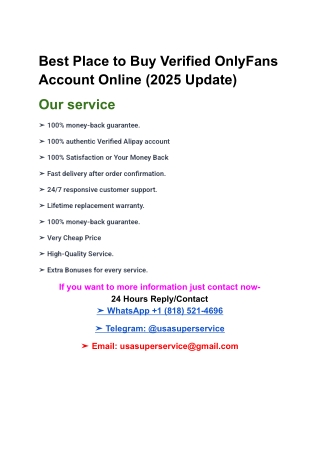 Best Place to Buy Verified OnlyFans Account Online (2025 Update)