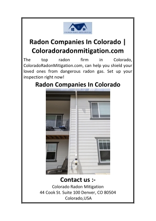 Radon Companies In Colorado  Coloradoradonmitigation.com