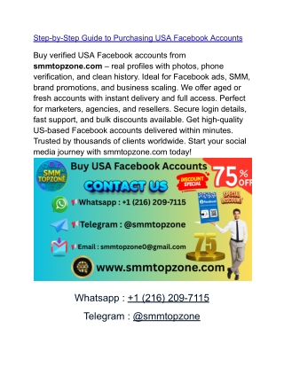 Top 12 Sites To Buy USA Facebook  Accounts In 2025