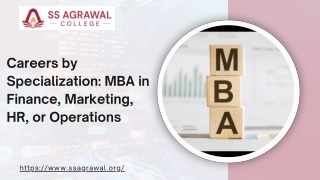 Careers by Specialization MBA in Finance, Marketing, HR, or Operations