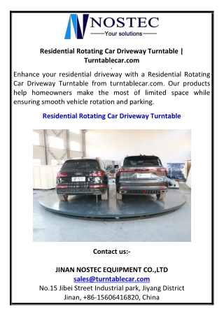 Residential Rotating Car Driveway Turntable  Turntablecar.com