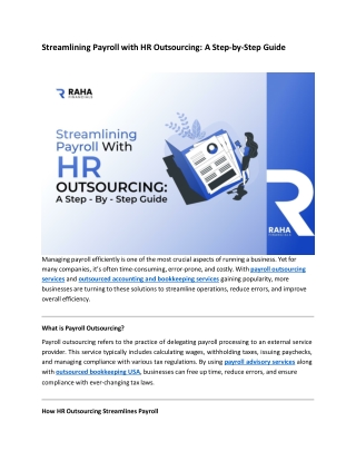 Streamlining Payroll with HR Outsourcing: A Step-by-Step Guide