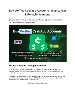 Step by Step Guide to buy Verified CashApp Accounts in usakycshop