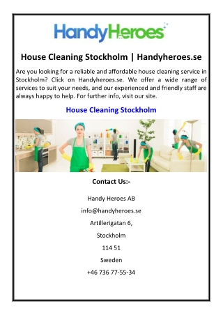 Home Cleaning Services | Handyheroes.se