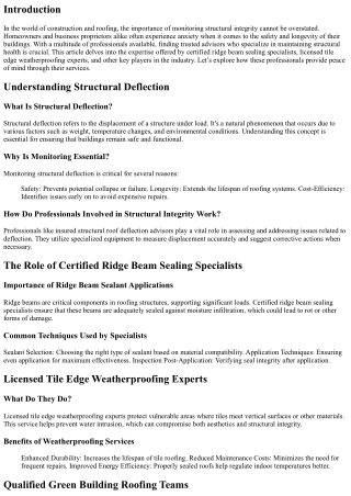 [Deflection Detected]: Structural Advisors Providing Peace of Mind