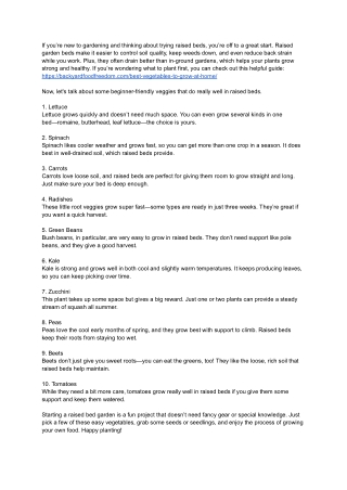 Top 10 Vegetables That Thrive in Raised Garden Beds (Beginner Friendly)