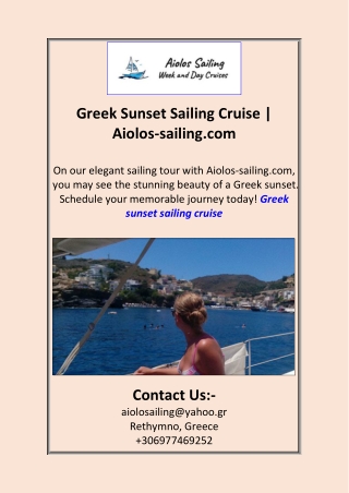 Greek Sunset Sailing Cruise Aiolos-sailing