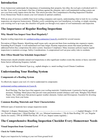 The Comprehensive Roofing Inspection Checklist Every Homeowner Needs