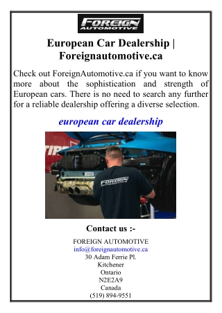 European Car Dealership | Foreignautomotive.ca