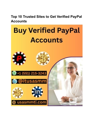 Top 10 Trusted Sites to Get Verified PayPal Accounts