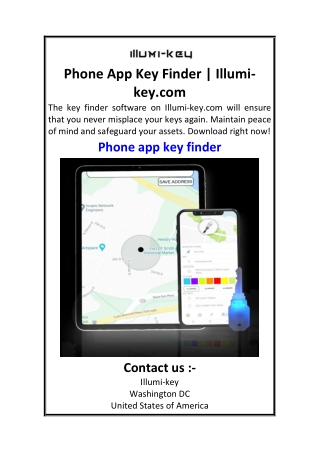 Phone App Key Finder  Illumi-key.com