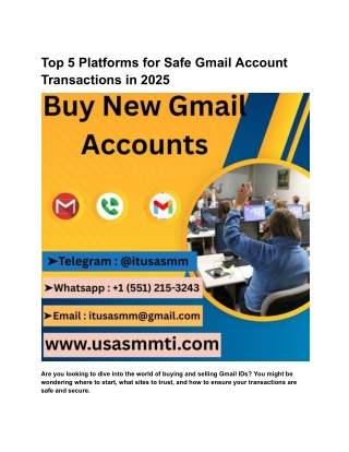 Top 5 Platforms for Safe Gmail Account Transactions in 2025