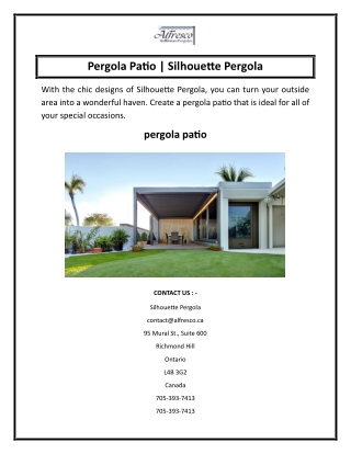 Pergola Patio  Silhouette Pergola