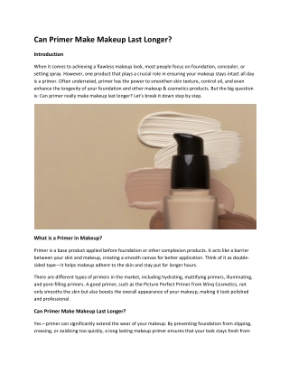 Can primer make makeup last longer