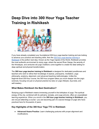 _300 Hour Yoga Teacher Training in Rishikesh