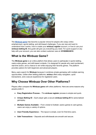 Winbuzz Game Complete Guide: How to Play, Register, and Use Your Winbuzz Betting