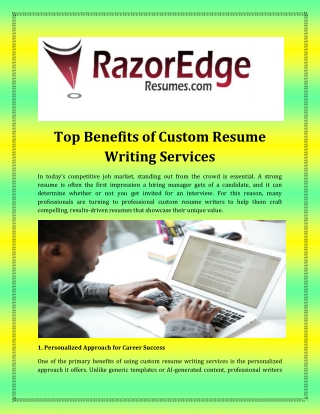 Top Benefits of Custom Resume Writing Services